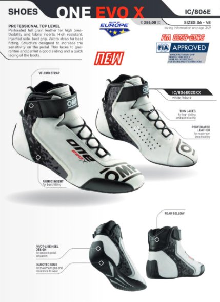 OMP ONE Evo X Racing Shoes - Competition MotorsportOMP ONE Evo X Racing Shoes Product Summary Image