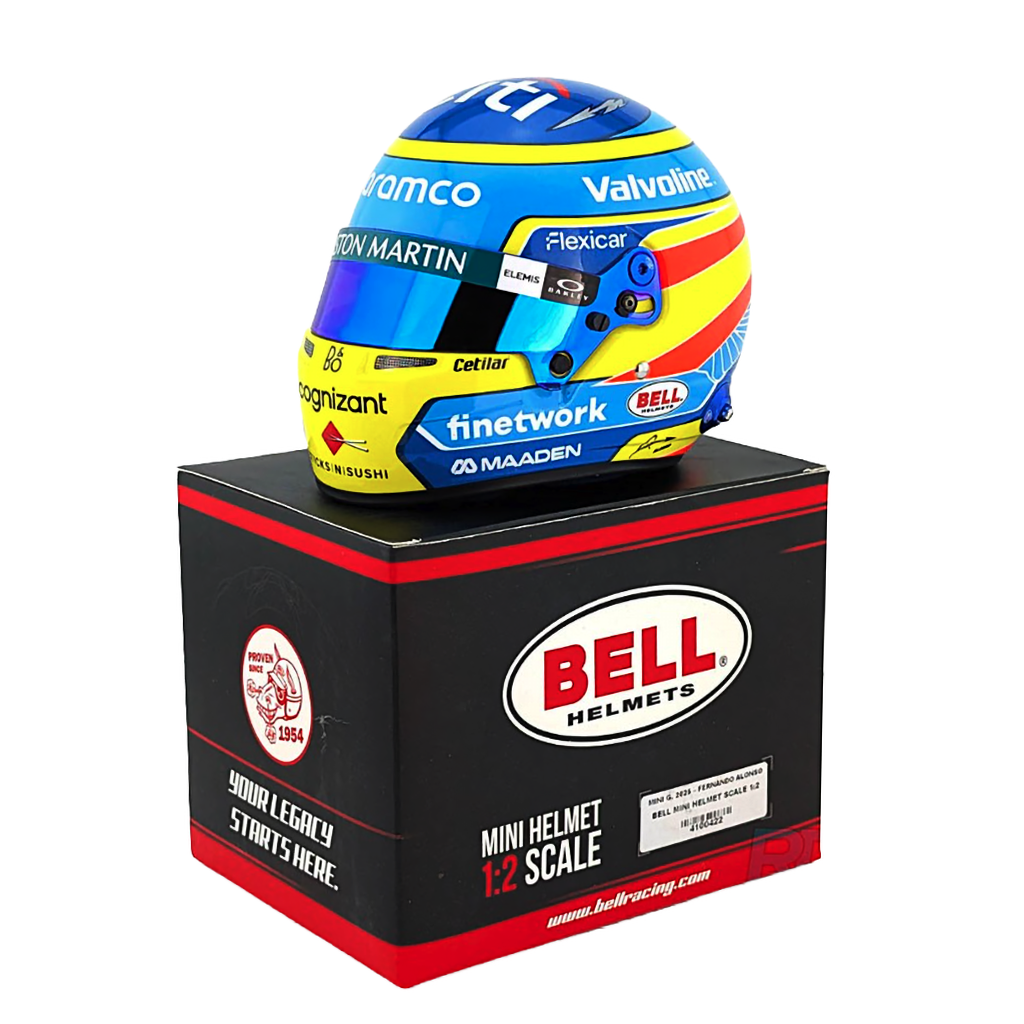 Bell HP77 Fernando Alonso 1:2 Scale F1 Mini Helmet | Aston Martin 2025 F1 Season