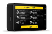 Thumbnail for Garmin Catalyst 2 Racetrack Driving Performance Optimizer Profile Yellow Screen Image. Digital display showing race data with a black and yellow interface on a white background