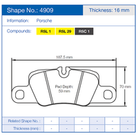 Thumbnail for Pagid Racing Brake Pads No.4909 (Rear)