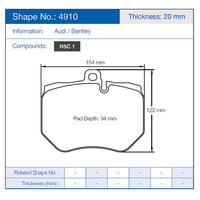Thumbnail for Pagid Racing Brake Pads No.4910 (Front)