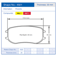 Thumbnail for Pagid Racing Brake Pads No. 4921 (Rear)