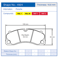 Thumbnail for Pagid Racing Brake Pads No. 4924 (Front)