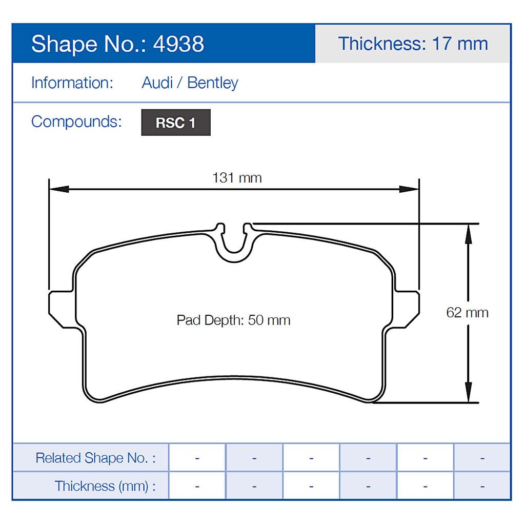 Pagid Racing Brake Pads No. 4938 (Rear)
