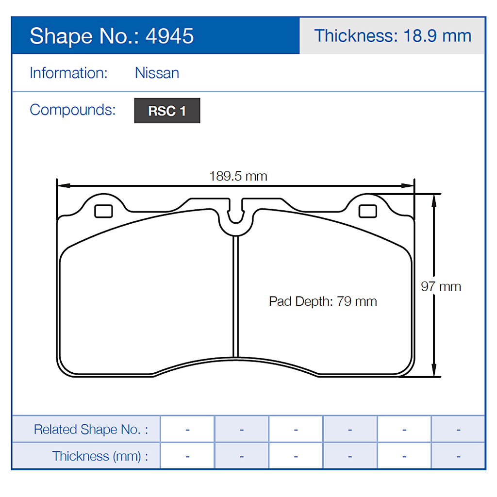 Pagid Racing Brake Pads No. 4945 (Front)