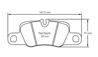 Thumbnail for Pagid racing brake pad shape no. 4909 various Porsche models 2011+