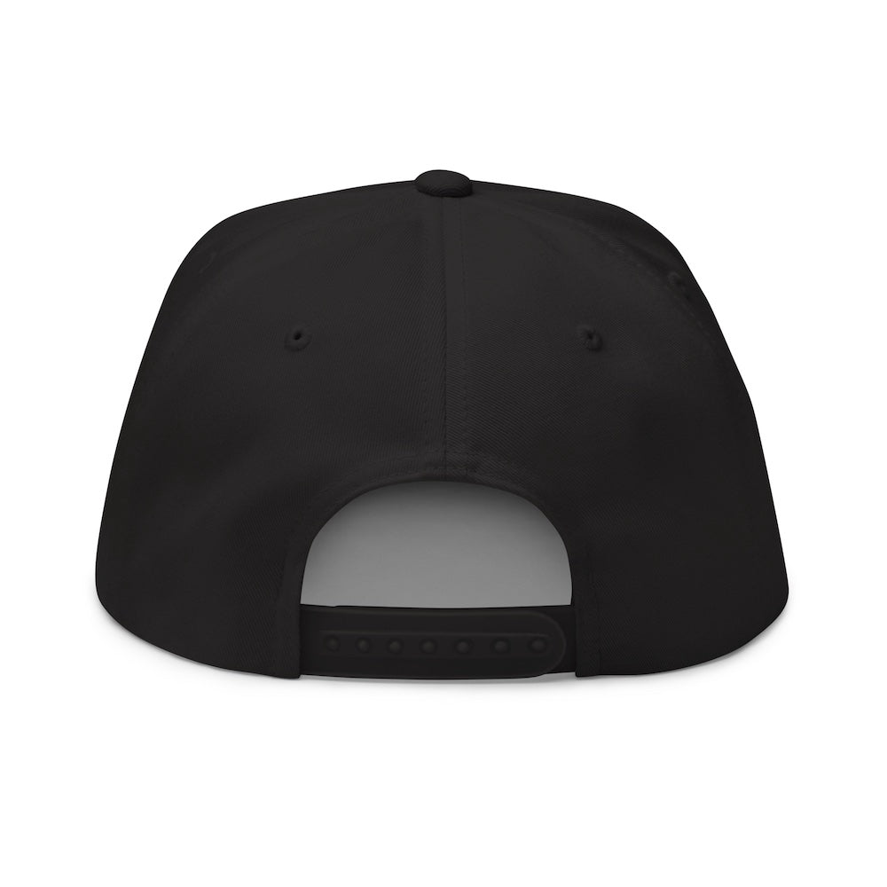 Black cap back view on a white background