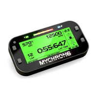 Thumbnail for Digital dashboard display with green screen and 'Mychron' branding on a white background
