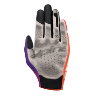 Thumbnail for Alpinestars SIM Gloves Graphic 2 Orange Neon/Purple/White front view