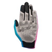 Thumbnail for Alpinestars SIM Gloves Graphic 2 Pink Fluo/Cyan/Black/Safety Yellow front view