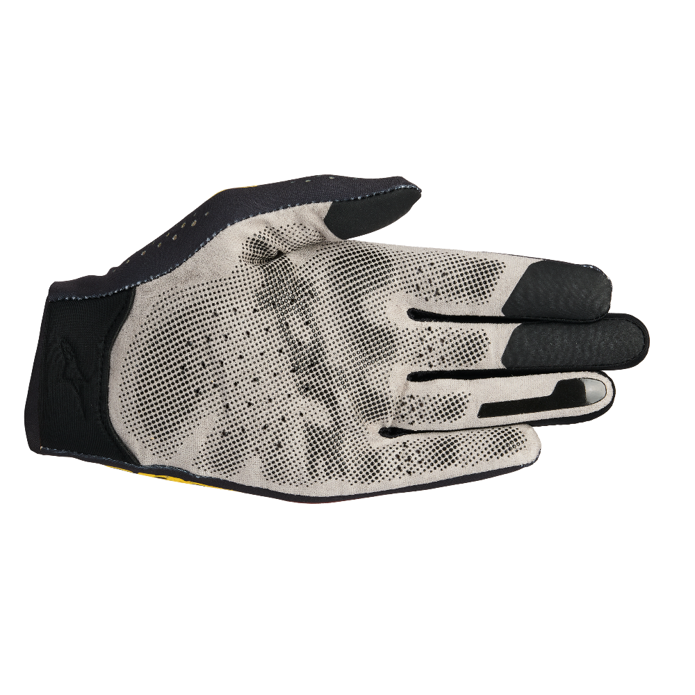 Alpinestars SIM Gloves Graphic 3 Black/Bright Red/Warm Yellow back view