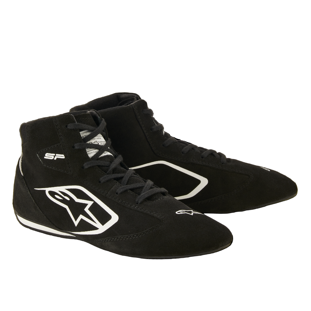 alpinestars sp v3 racing shoes black suede three quarter angle image