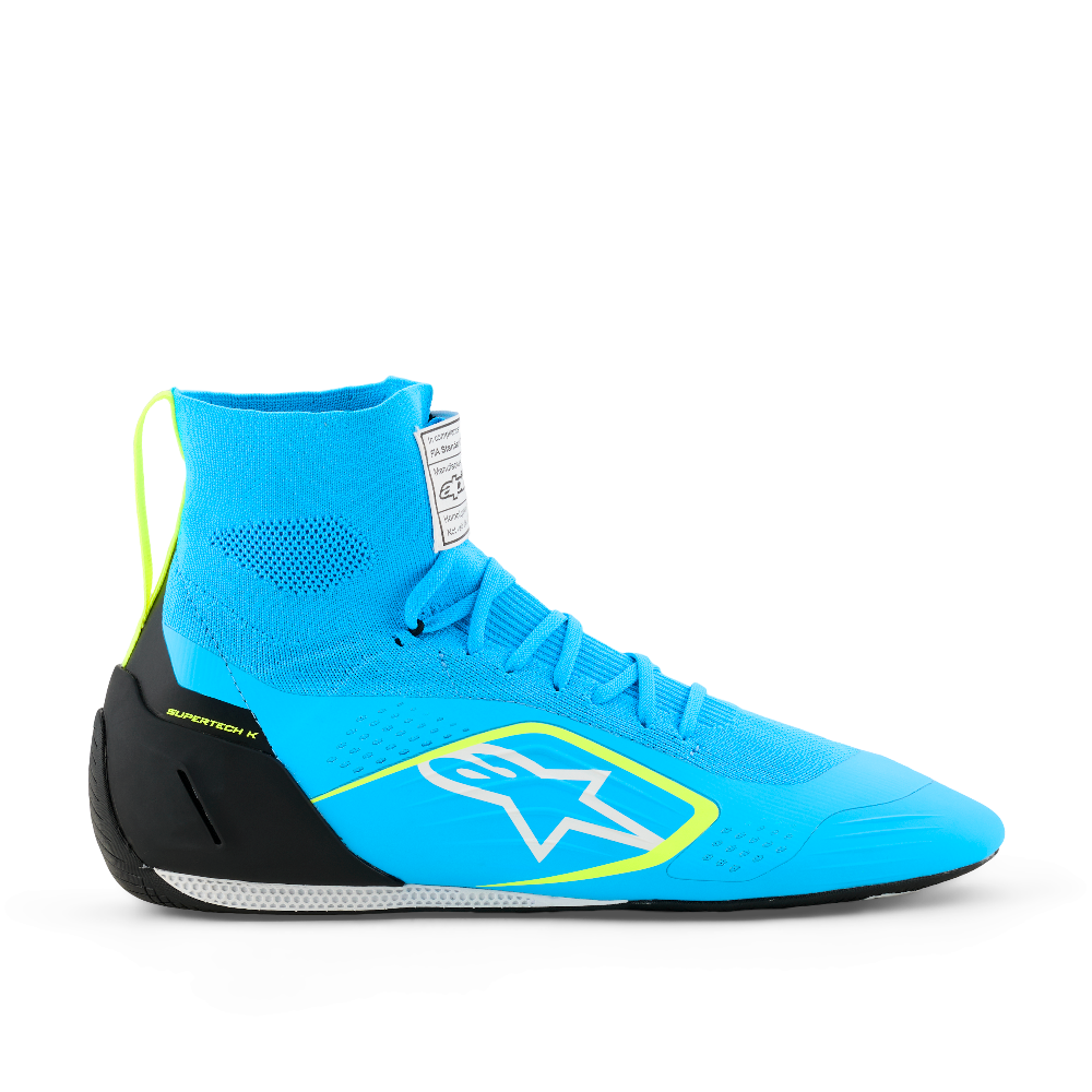 Alpinestars Supertech K Shoes blue yellow left side view image