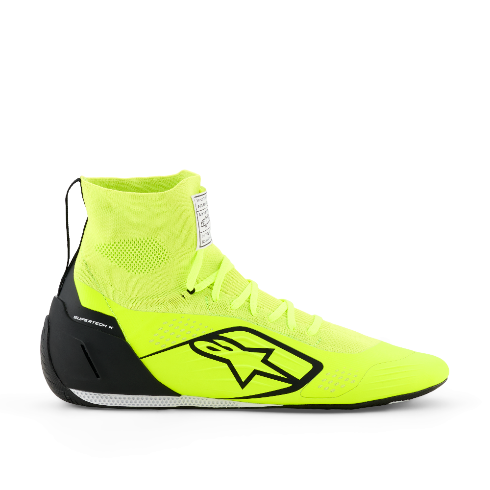 Alpinestars Supertech K shoes fluo yellow and black right side view