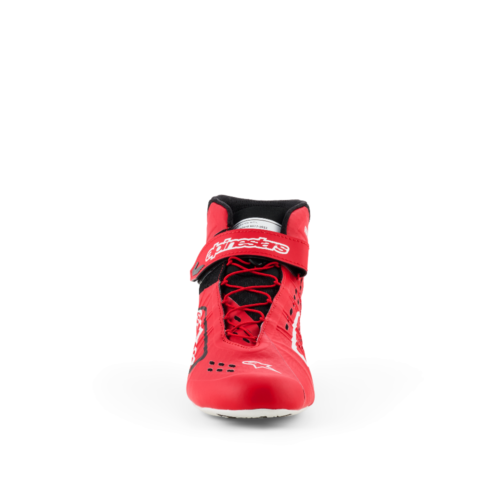 Alpinestars Tech-1 KX v3 karting shoes red black white front view