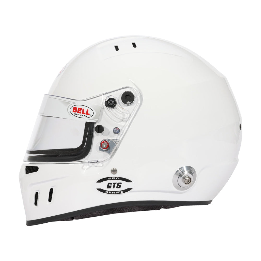 Bell GT6 Pro white helmet left side profile