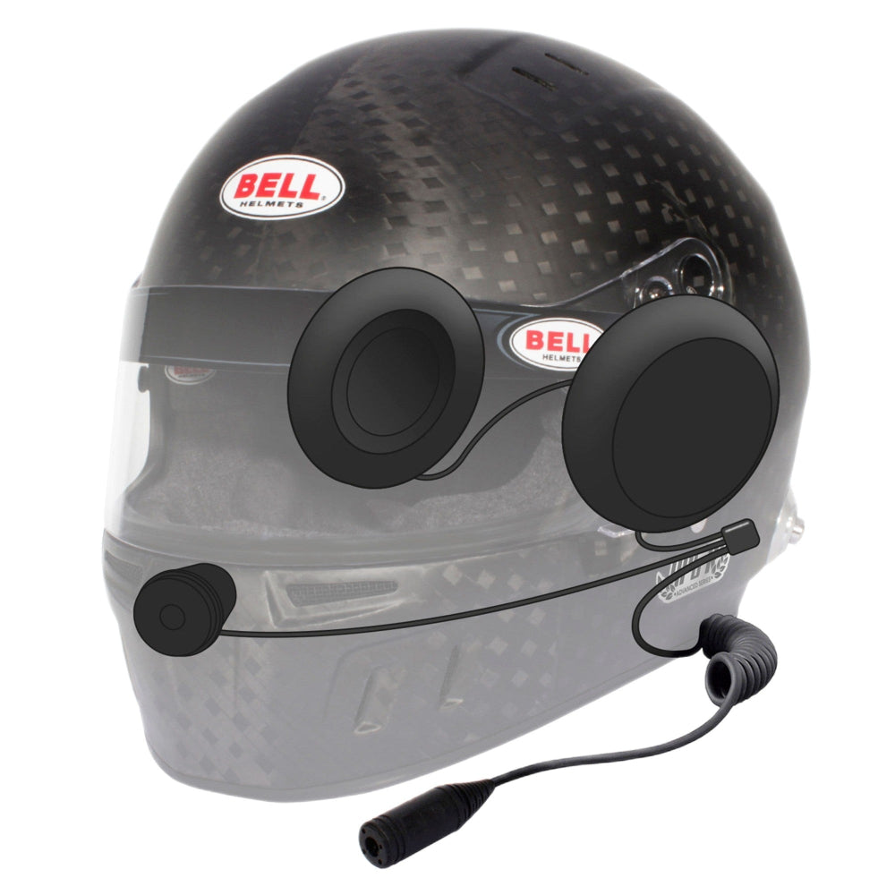 Bell HP6 Carbon Rally Helmet with intercom headset system