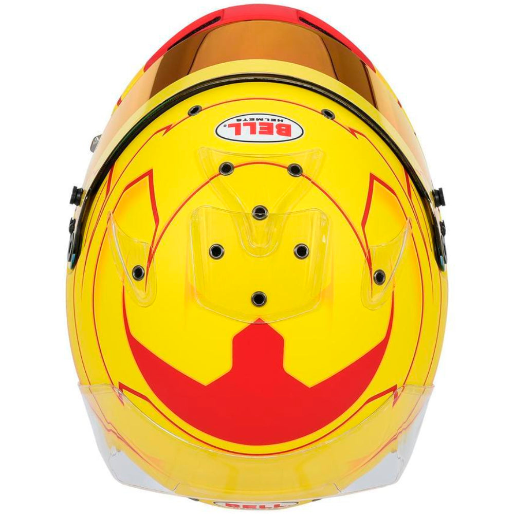 Bell KC7 CMR Pro Lewis Hamilton 2026 karting helmet top view showing multi-channel ventilation system-image