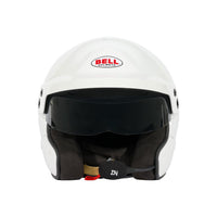 Thumbnail for Bell Mag-10 Pro white helmet straight front view with tinted visor