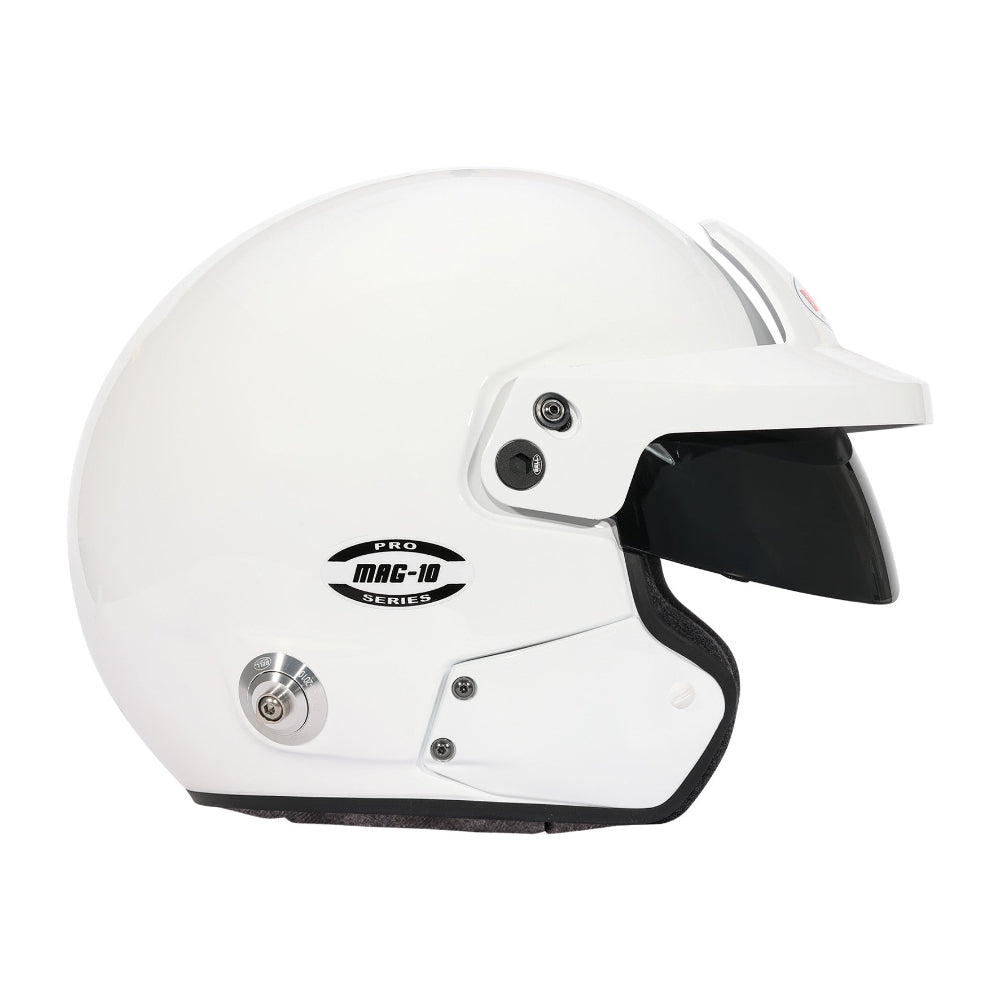 Bell Mag-10 Pro white helmet right side profile