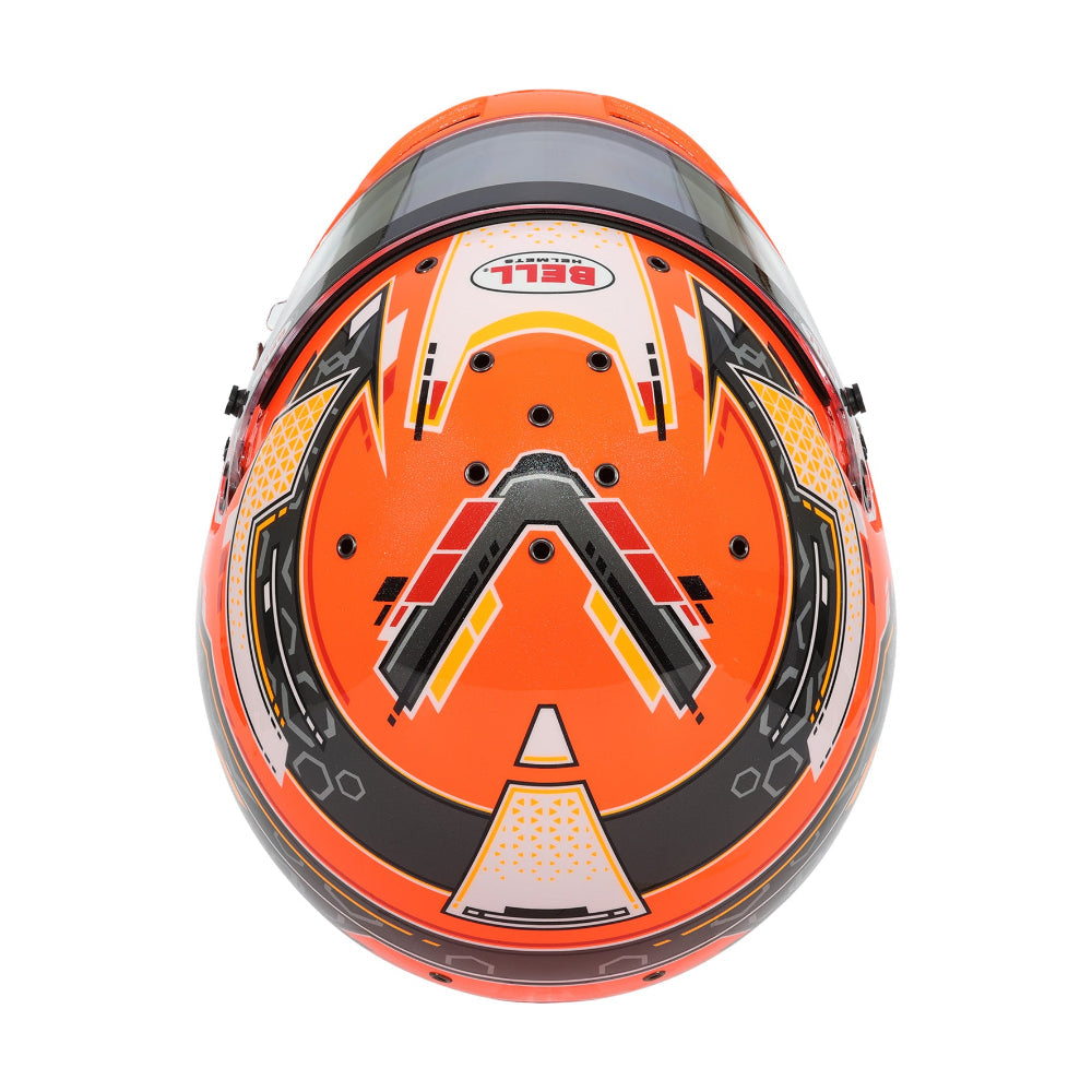 Bell RS7-K PRO Stamina Anthracite Orange Karting Helmet top view