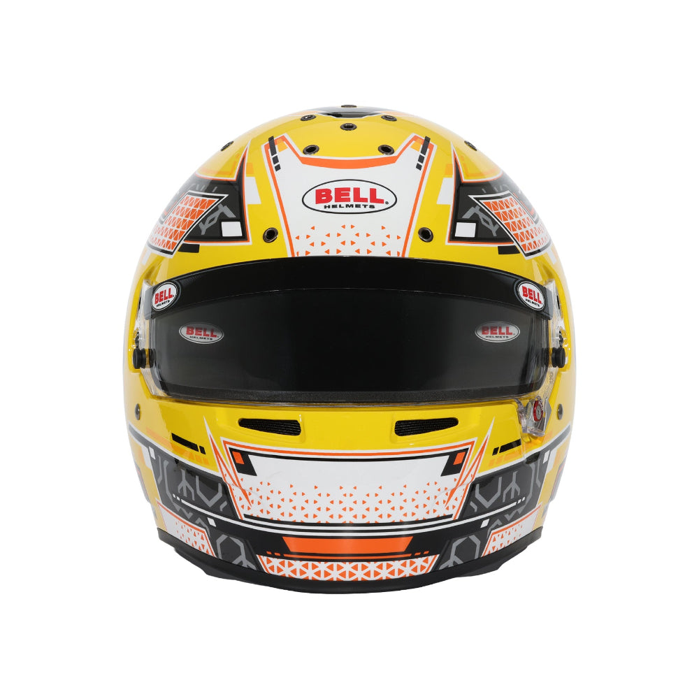 Bell RS7-K Stamina Anthracite Yellow Karting Helmet front left view