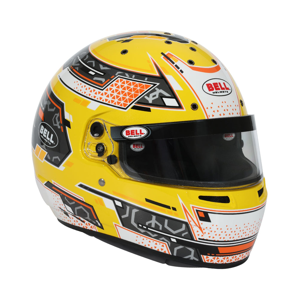 Bell RS7-K Stamina Anthracite Yellow Karting Helmet front view