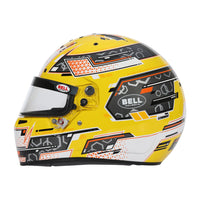 Thumbnail for Bell RS7-K Stamina Anthracite Yellow Karting Helmet left side profile