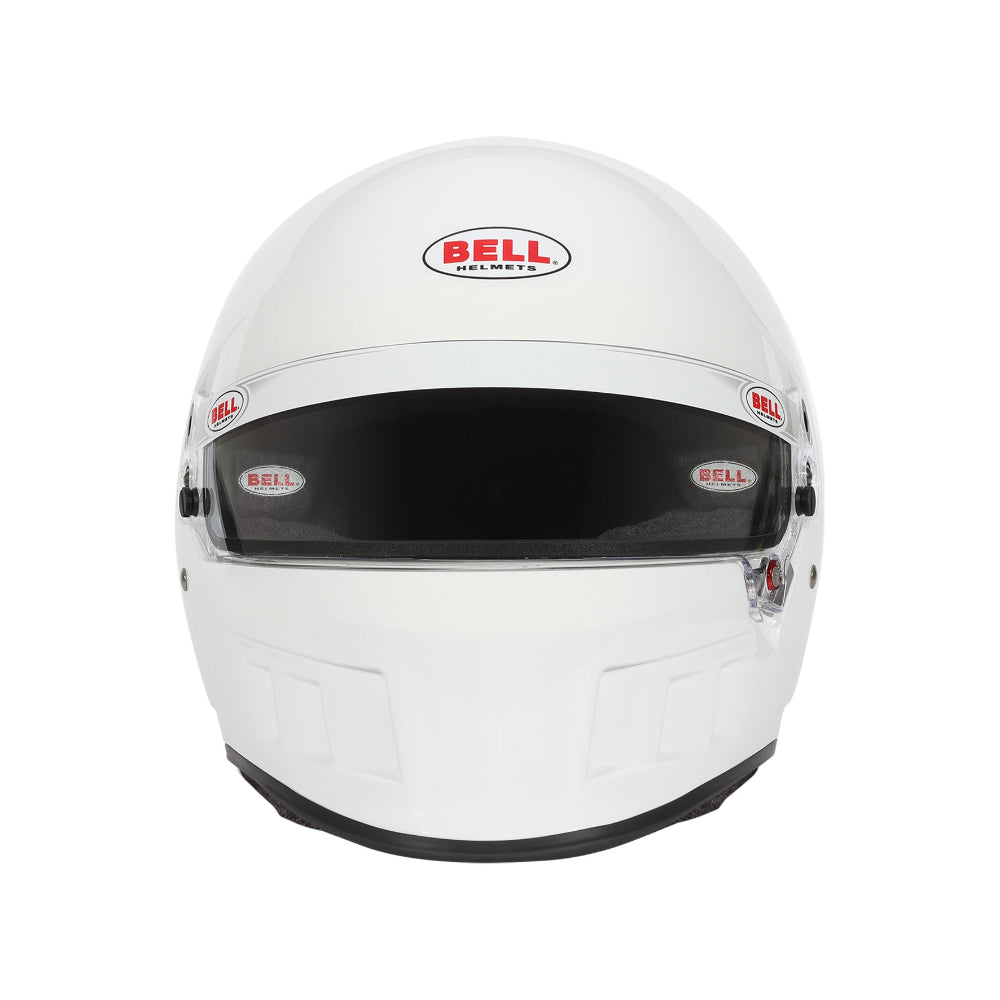 Bell XD-7 SA2025 PRO White helmet front view with visor