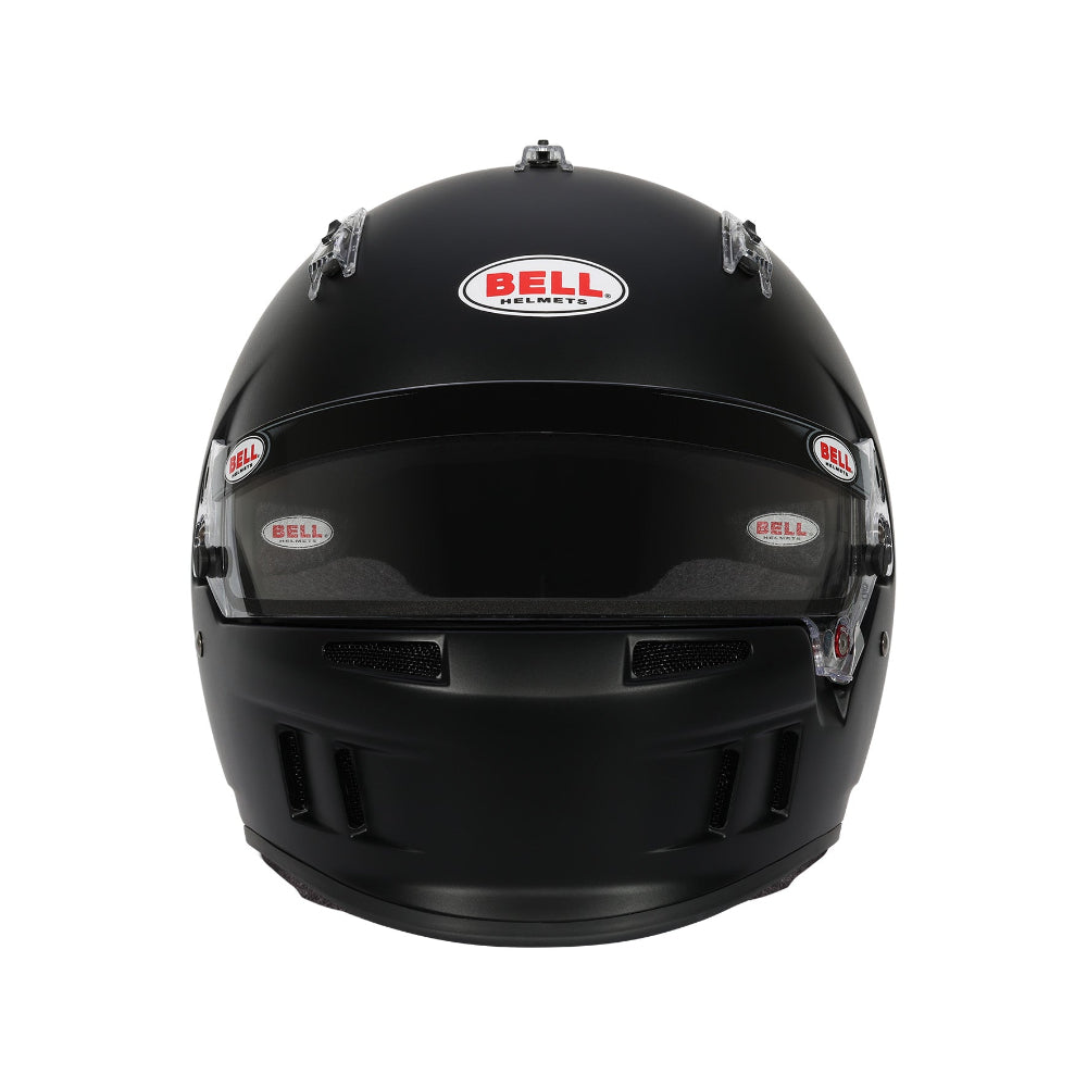 Bell XR7 Pro matte black racing helmet front angle view