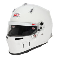 Thumbnail for Bell XR7 Pro white auto racing helmet, three-quarter front-left view -image