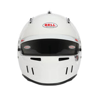 Thumbnail for Bell XR7 Pro white auto racing helmet, straight-on front view showing chin vents -image