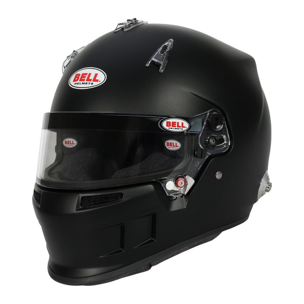 Bell XR7 Pro matte black racing helmet front left angle