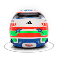 Thumbnail for Kimi Antonelli 2025 F1 Bell mini helmet rear view with star graphics image