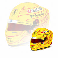 Thumbnail for Lewis Hamilton 2026 F1 Bell 1:2 scale mini helmet ghosted comparison image on white background
