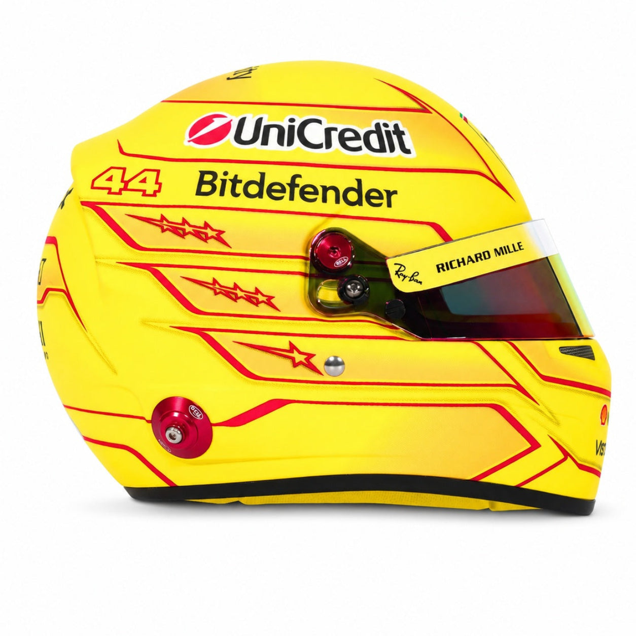 Lewis Hamilton 2026 F1 Bell 1:2 scale mini helmet left side view on white background