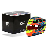 Thumbnail for Oscar Piastri 2026 F1 mini helmet main angled view with red, blue, yellow, and orange 2026 design