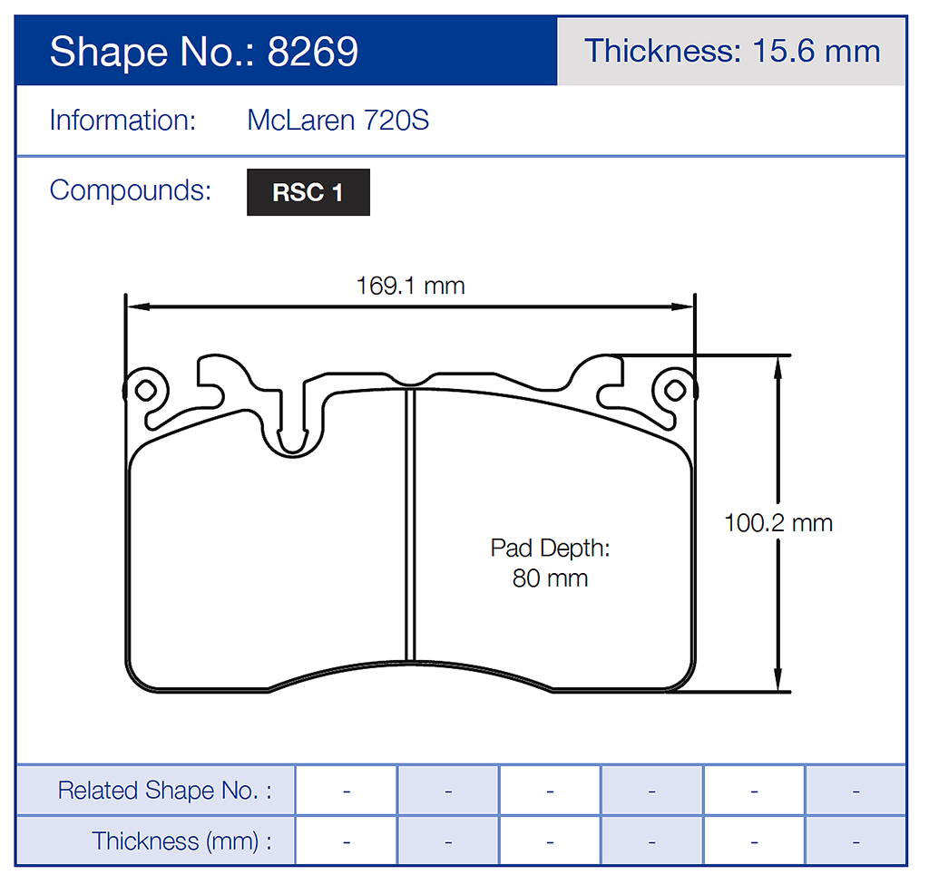 Pagid Racing Brake Pads No. 8269 (Front) | Ceramic Brakes