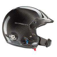 Thumbnail for The Stilo Venti WRC Carbon Fiber 8860-2018 helmet, a cutting-edge racing gear with a distinctive carbon fiber exterior and advanced ventilation system.
