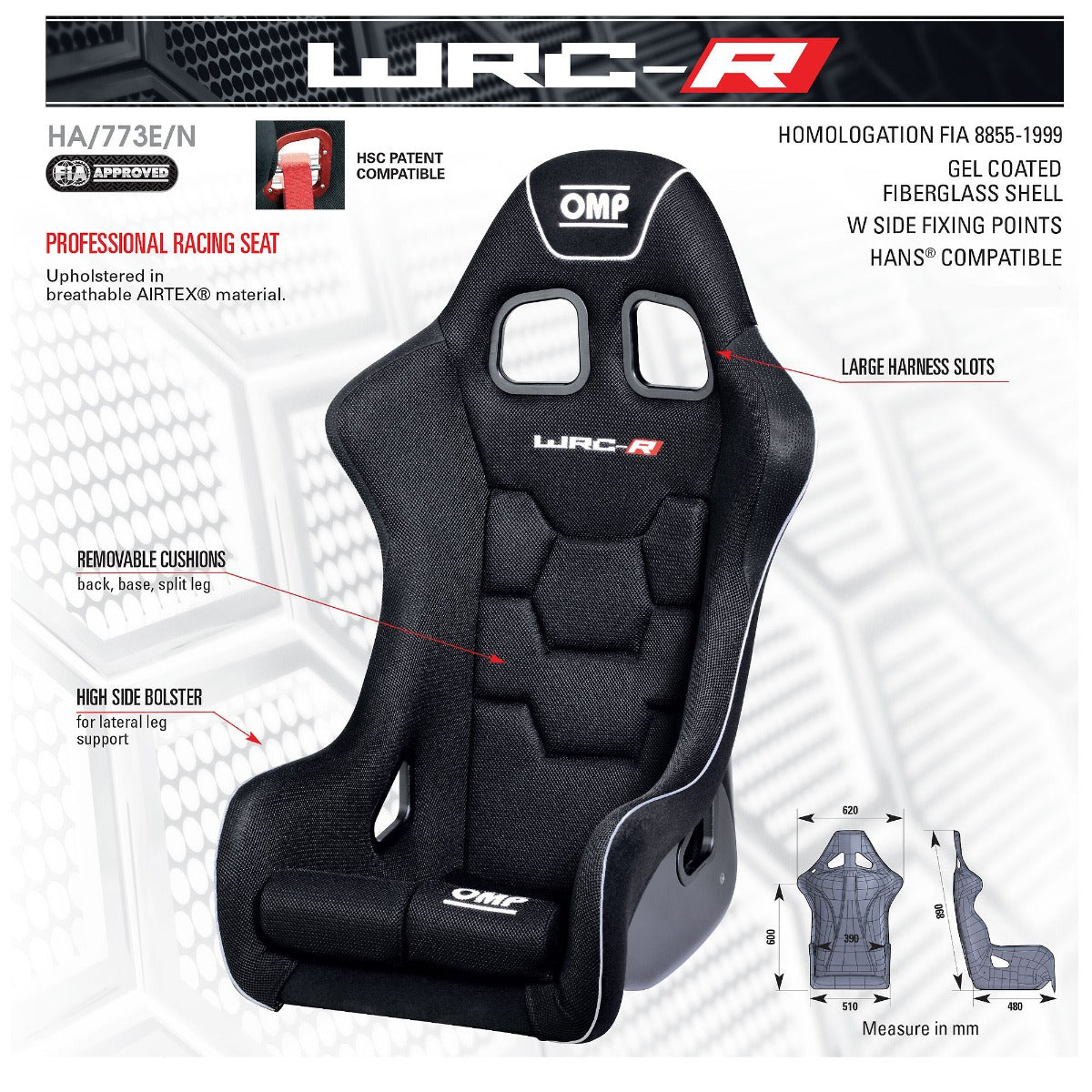 OMP WRC-R Racing Seat (Regular or XL)